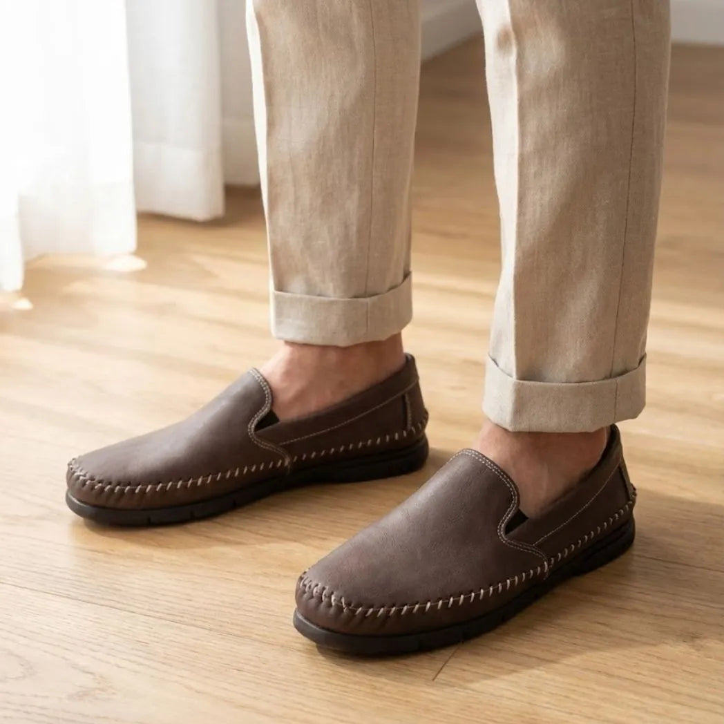Mocassim Cognac de Couro