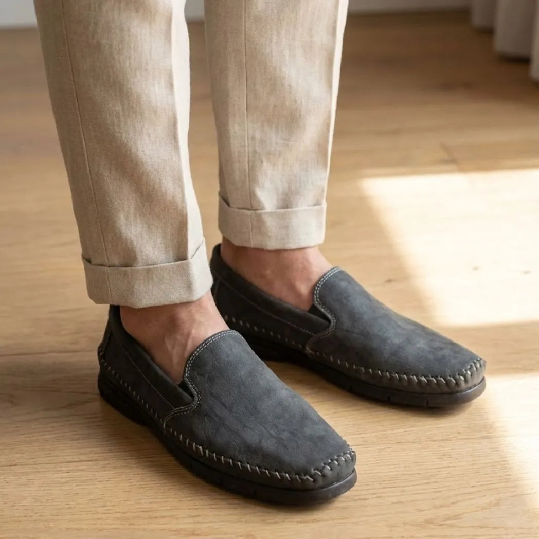 Mocassim Cognac de Couro Grisalho