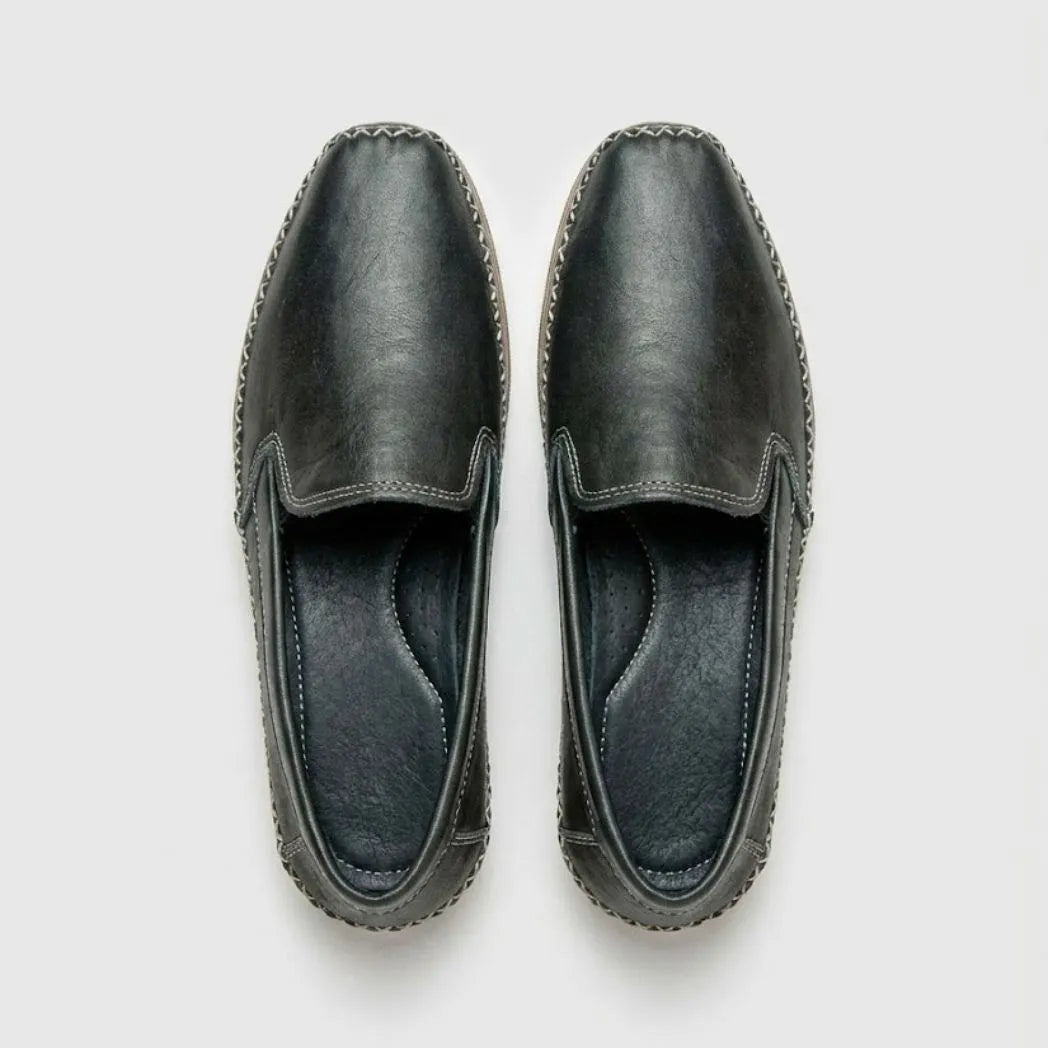 Mocassim Cognac de Couro Preto