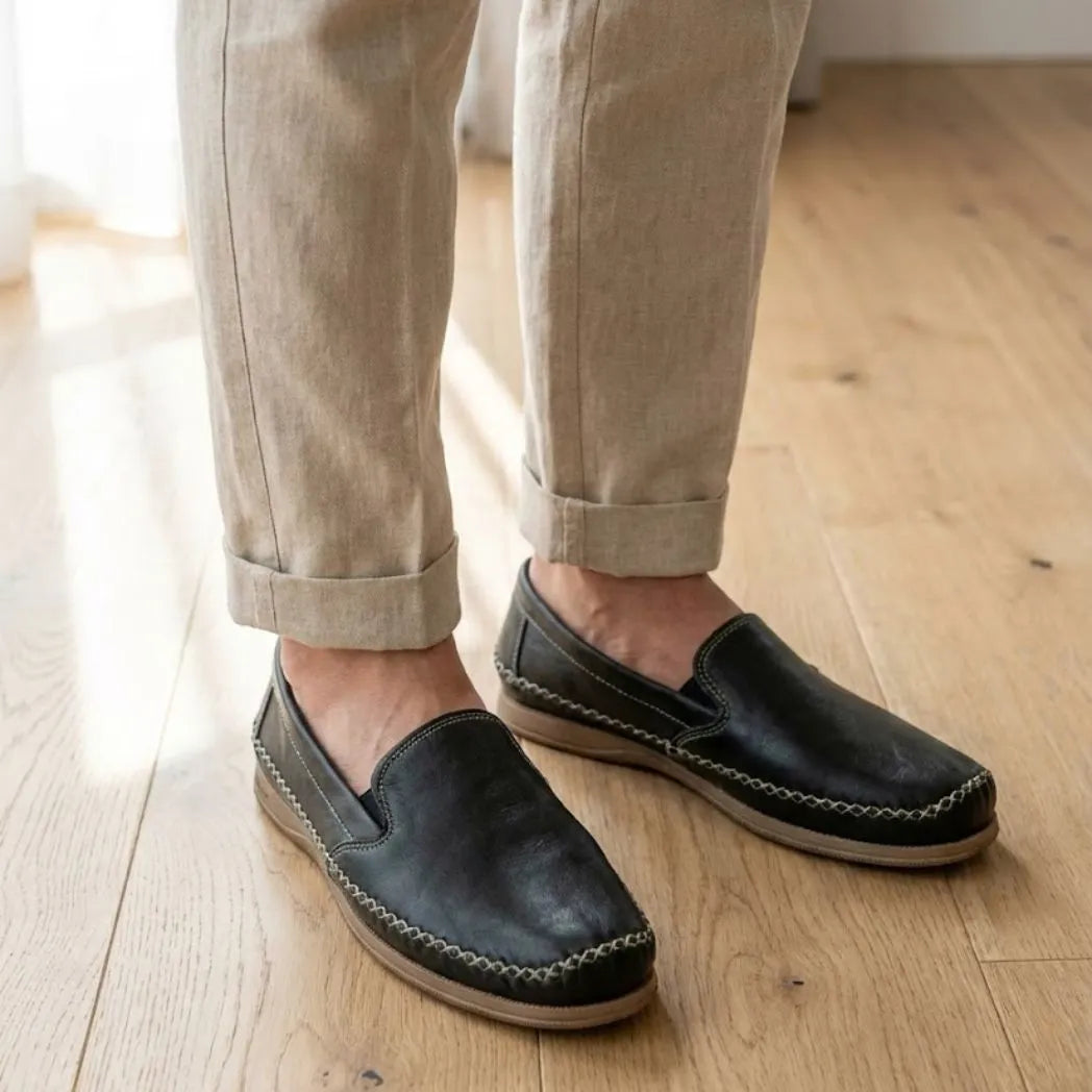 Mocassim Cognac de Couro
