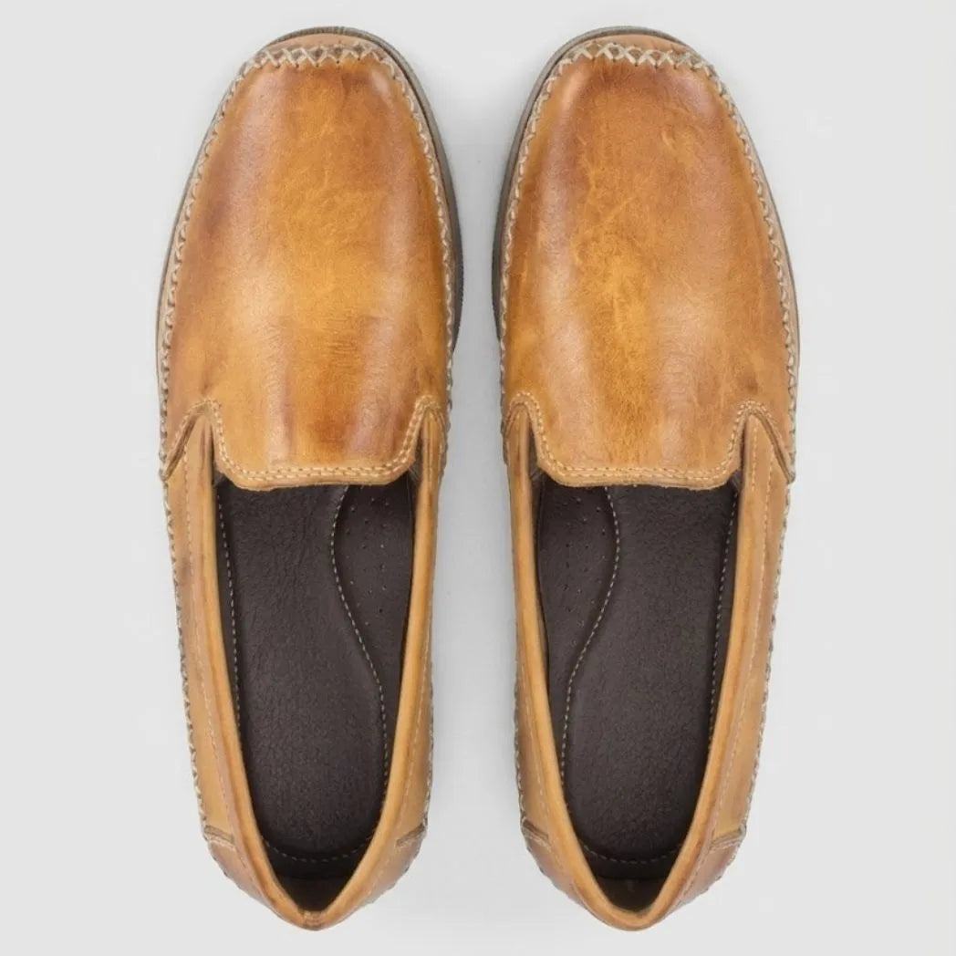 Mocassim Cognac de Couro