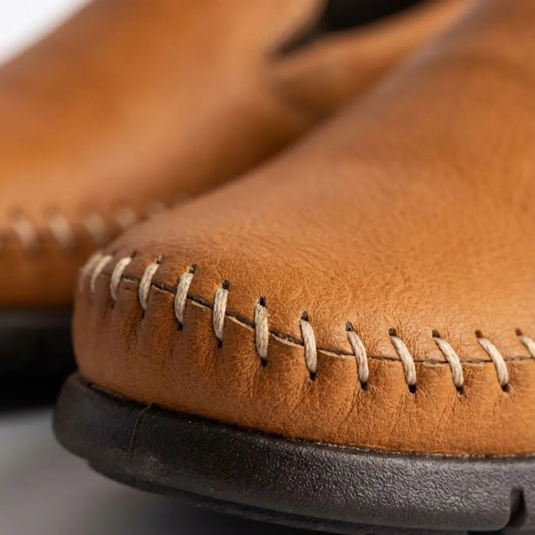Mocassim Cognac de Couro