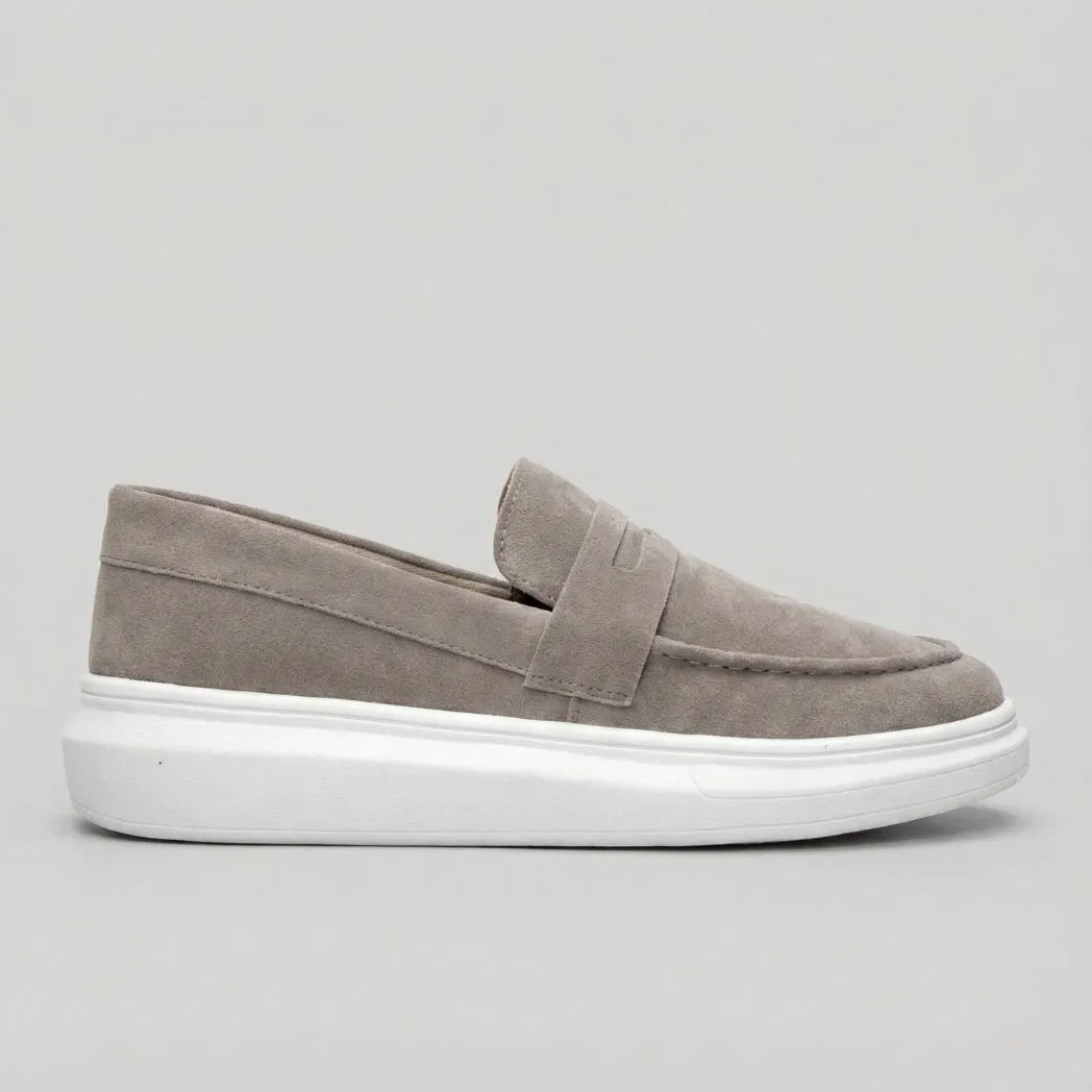 Mocassim Derby de Camurça Cinza