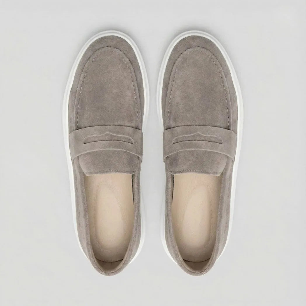 Mocassim Derby de Camurça Cinza