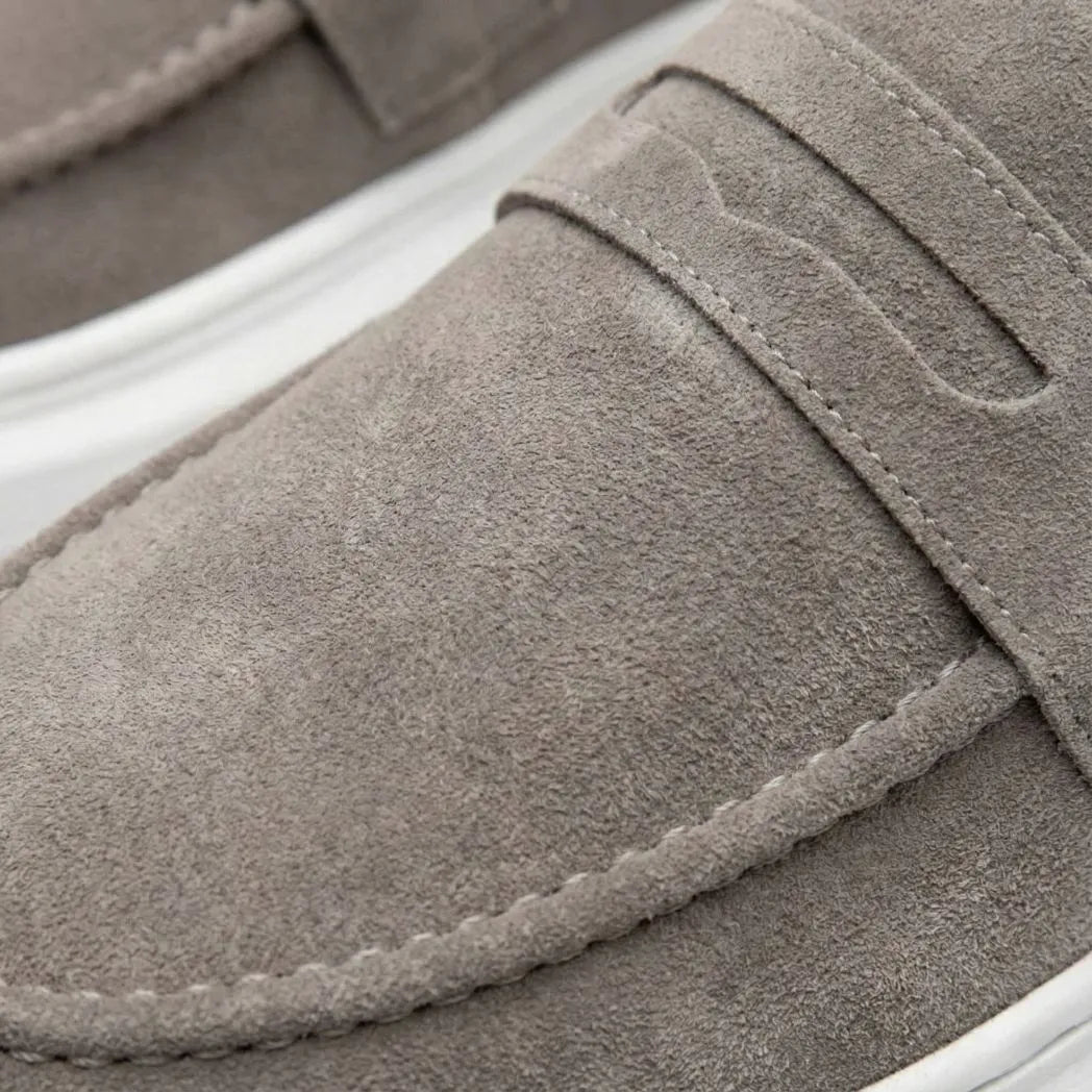 Mocassim Derby de Camurça Cinza