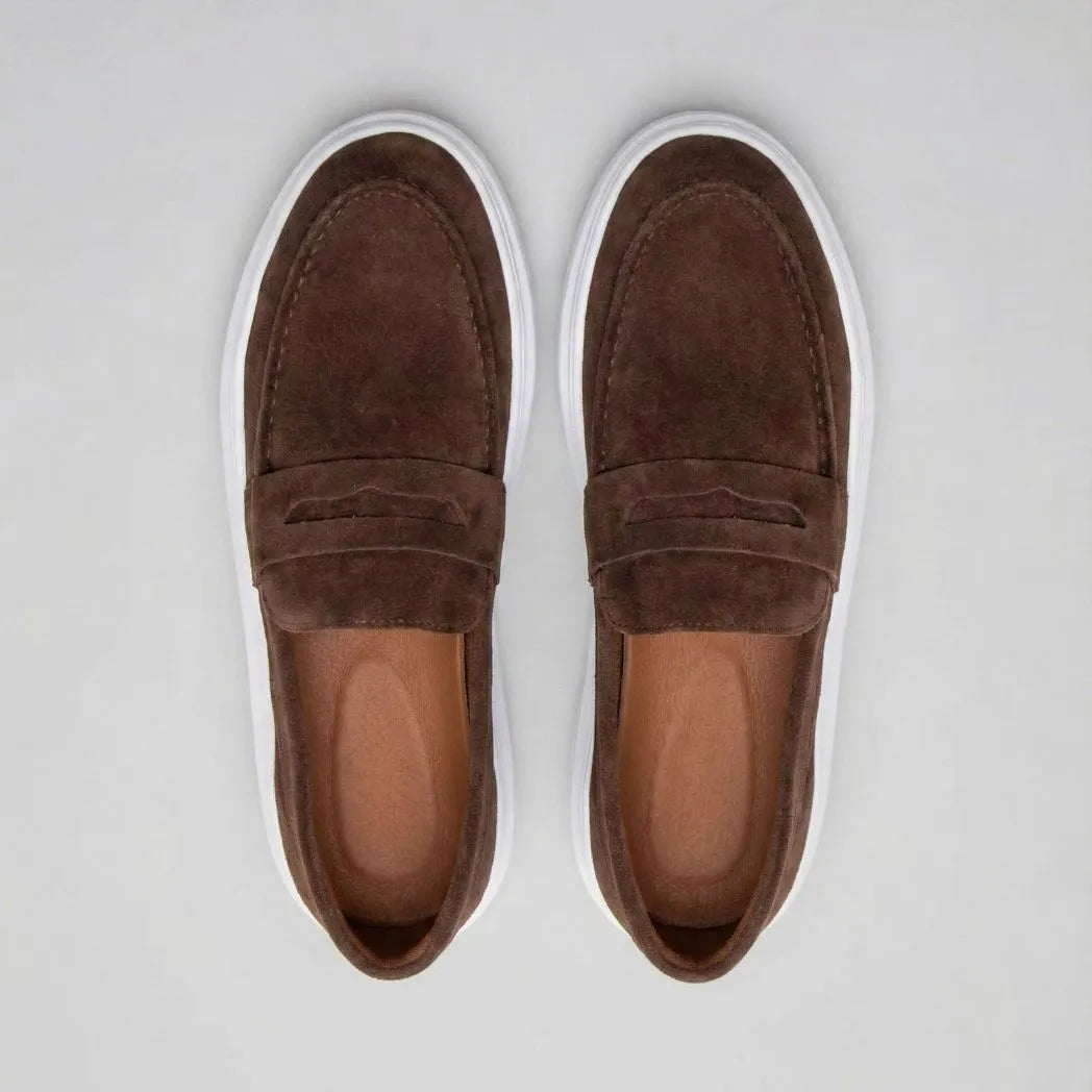 Mocassim Derby de Camurça Marrom
