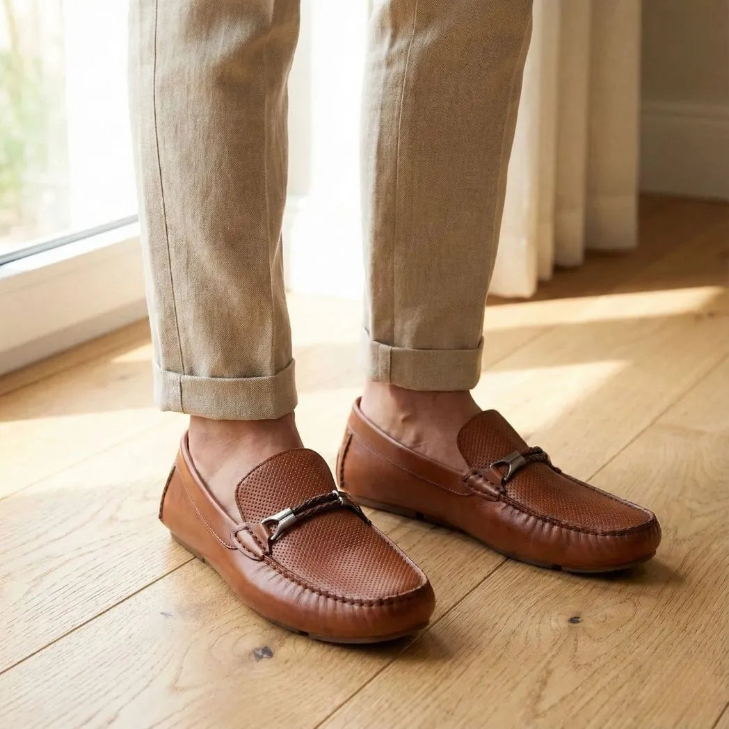Mocassim Driver Aero Bit Marrom com Fivela