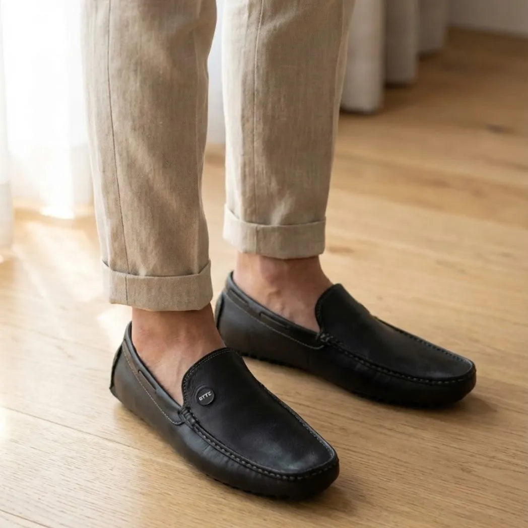 Mocassim Driver Cruise de Couro Preto