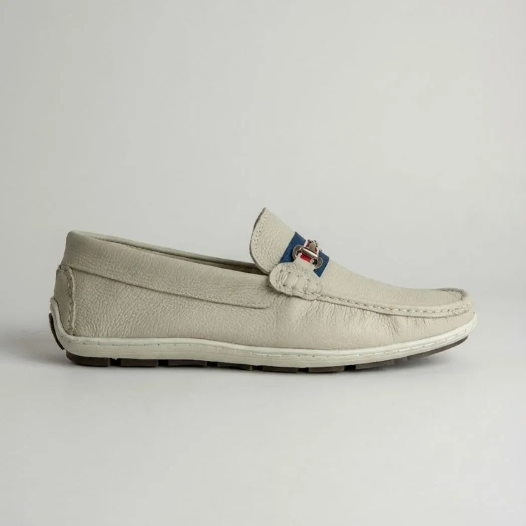 Mocassim Driver Heritage de Couro Branco