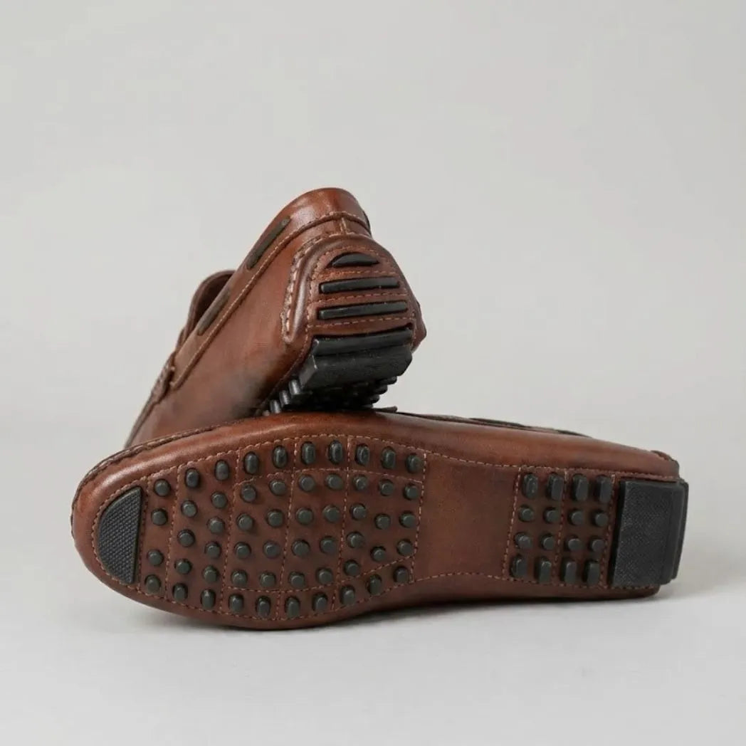 Mocassim Driver Penny de Couro Marrom