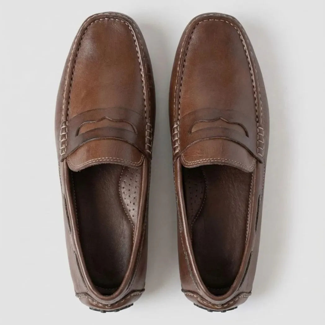 Mocassim Driver Penny de Couro