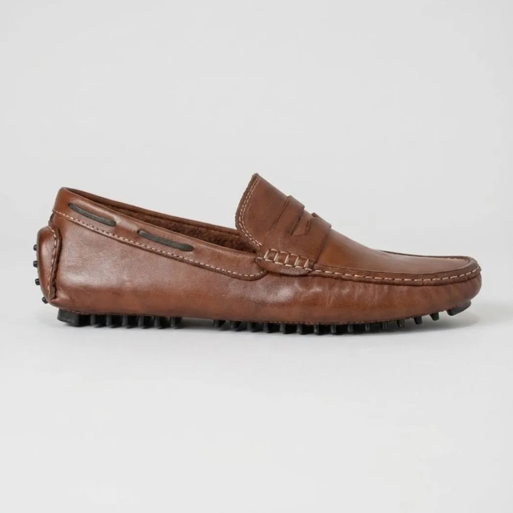 Mocassim Driver Penny de Couro Marrom