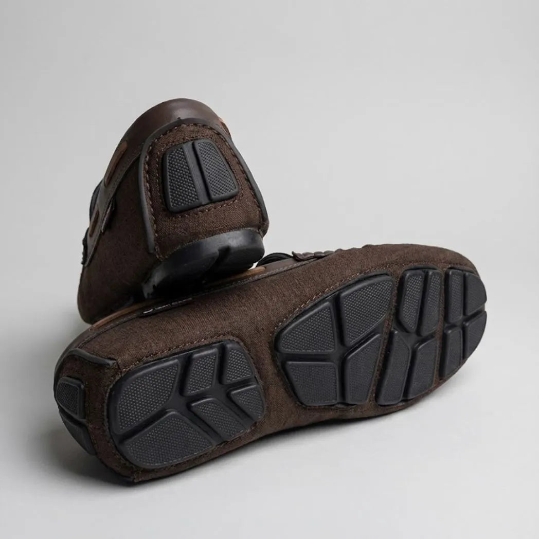 Mocassim Driver Riviera em Lona Marrom