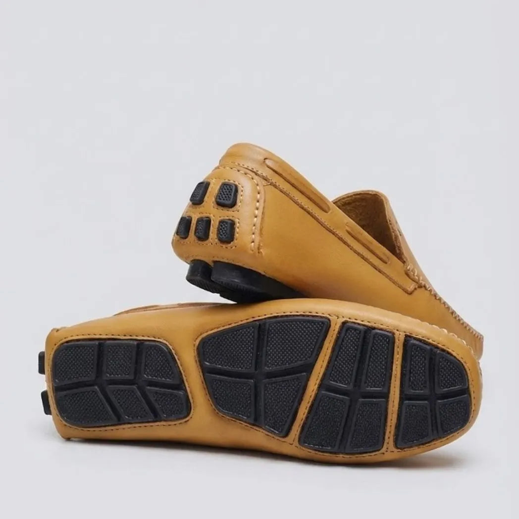 Mocassim Driver Vancouver de Couro Bege