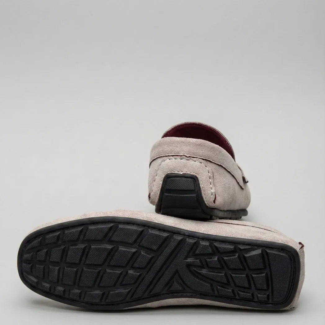 Mocassim Driver de Camurça Aspen Ice Branco