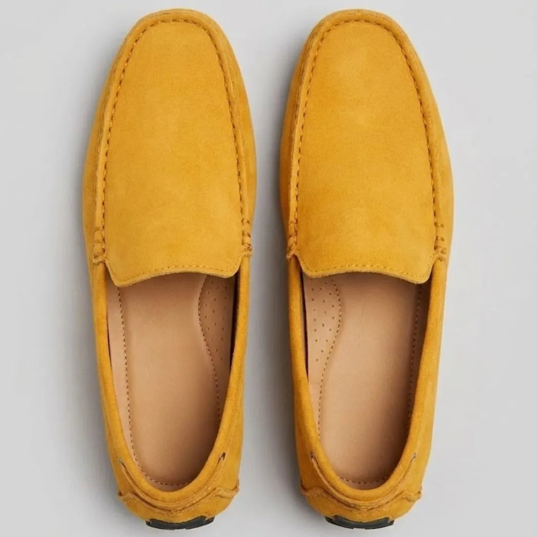 Mocassim Driver de Couro Capri Nero Amarelo