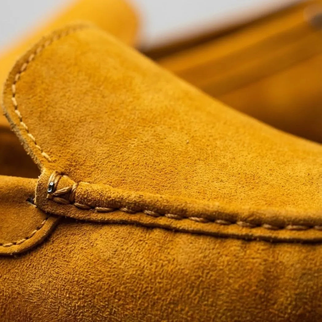 Mocassim Driver de Couro Capri Nero Amarelo