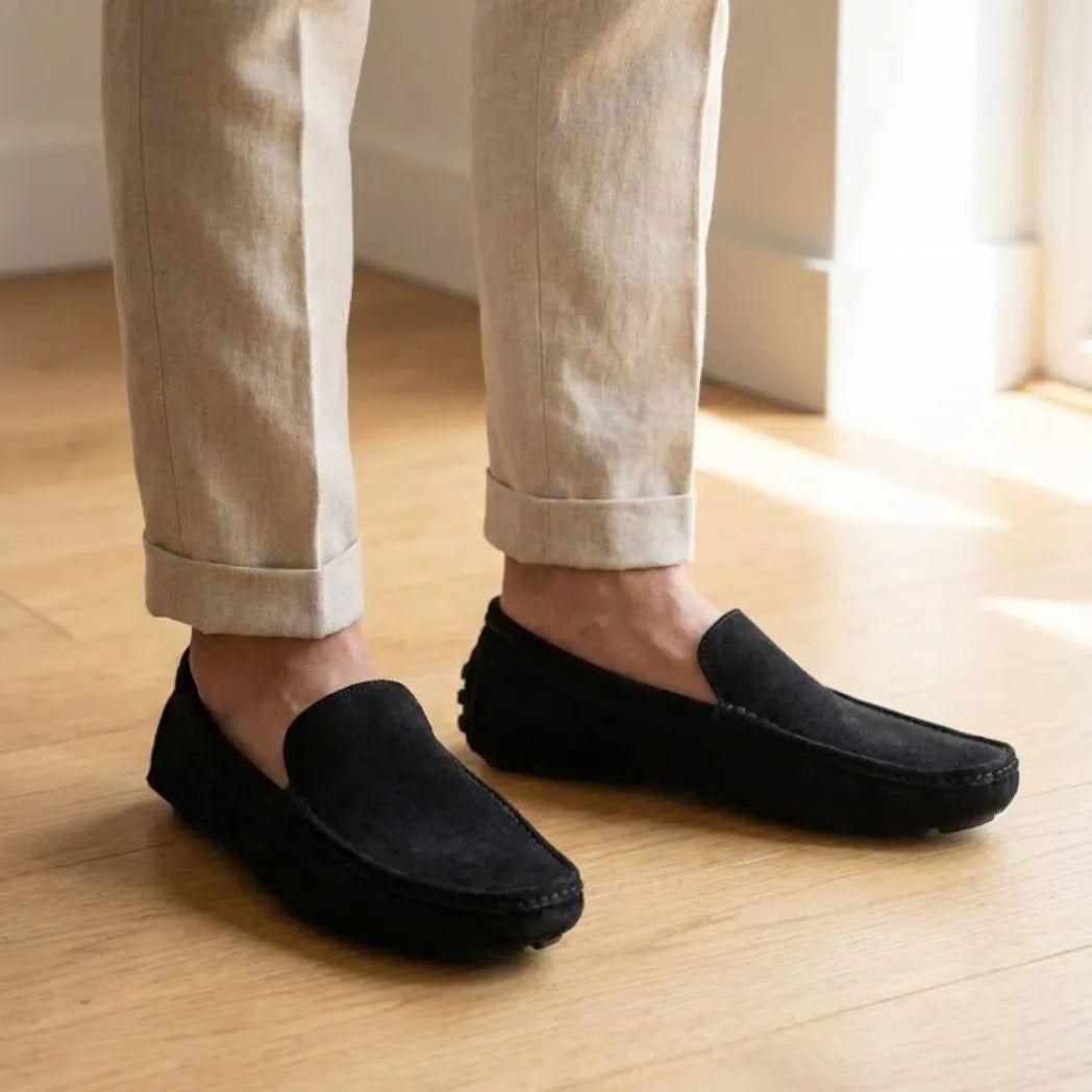 Mocassim Driver de Couro Capri Nero Preto