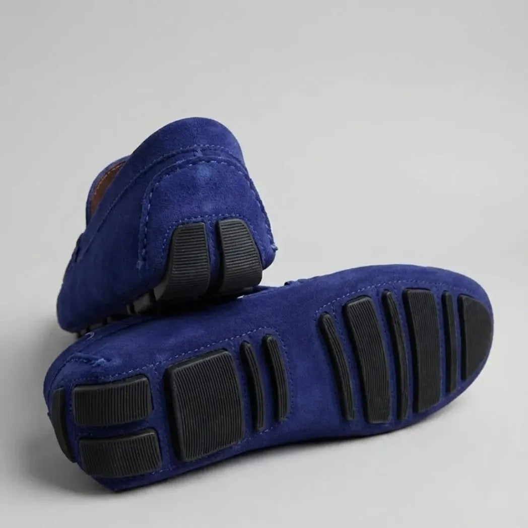 Mocassim Driver de Couro Capri Nero Azul