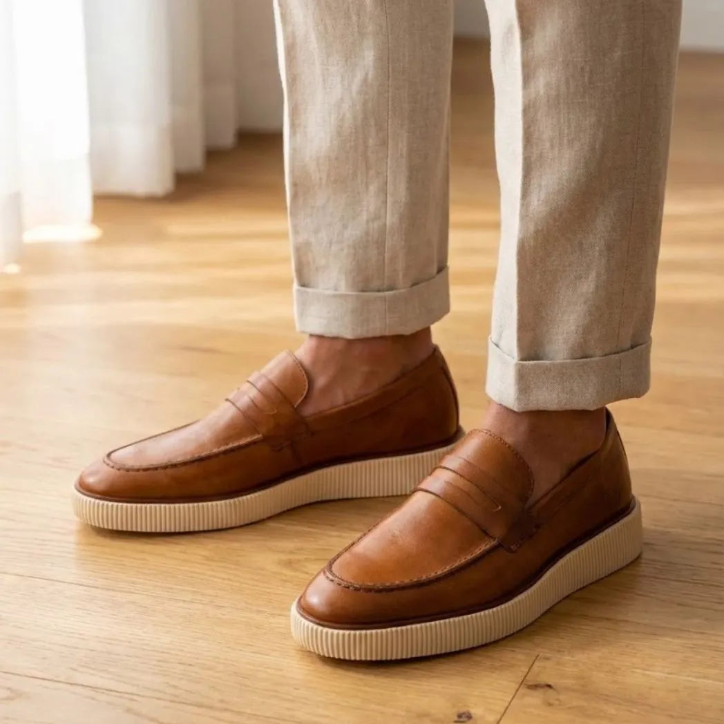 Mocassim Loafer Urban Londres de Couro Marrom