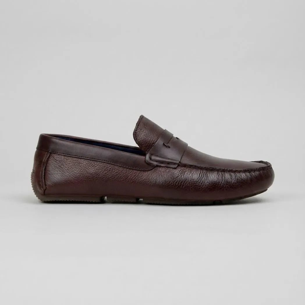 Mocassim Masculino Driver de Couro Marrom Escuro