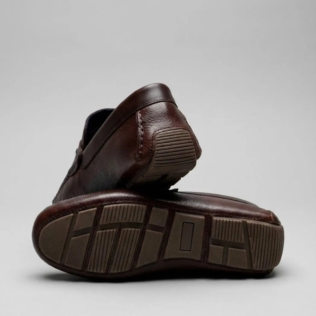 Mocassim Masculino Driver de Couro Marrom Escuro