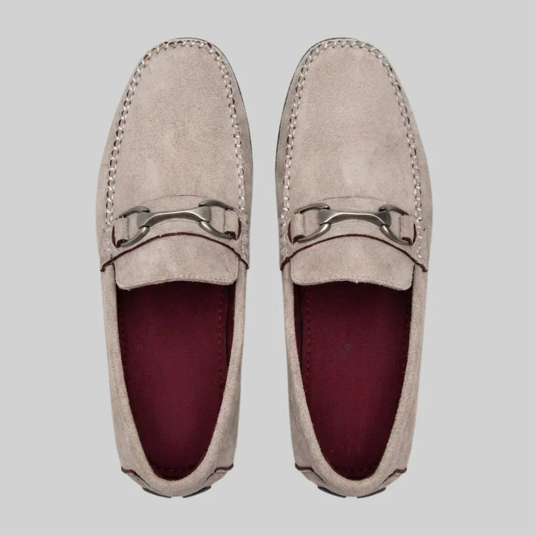 Mocassim Milano Driver Branco com Fivela