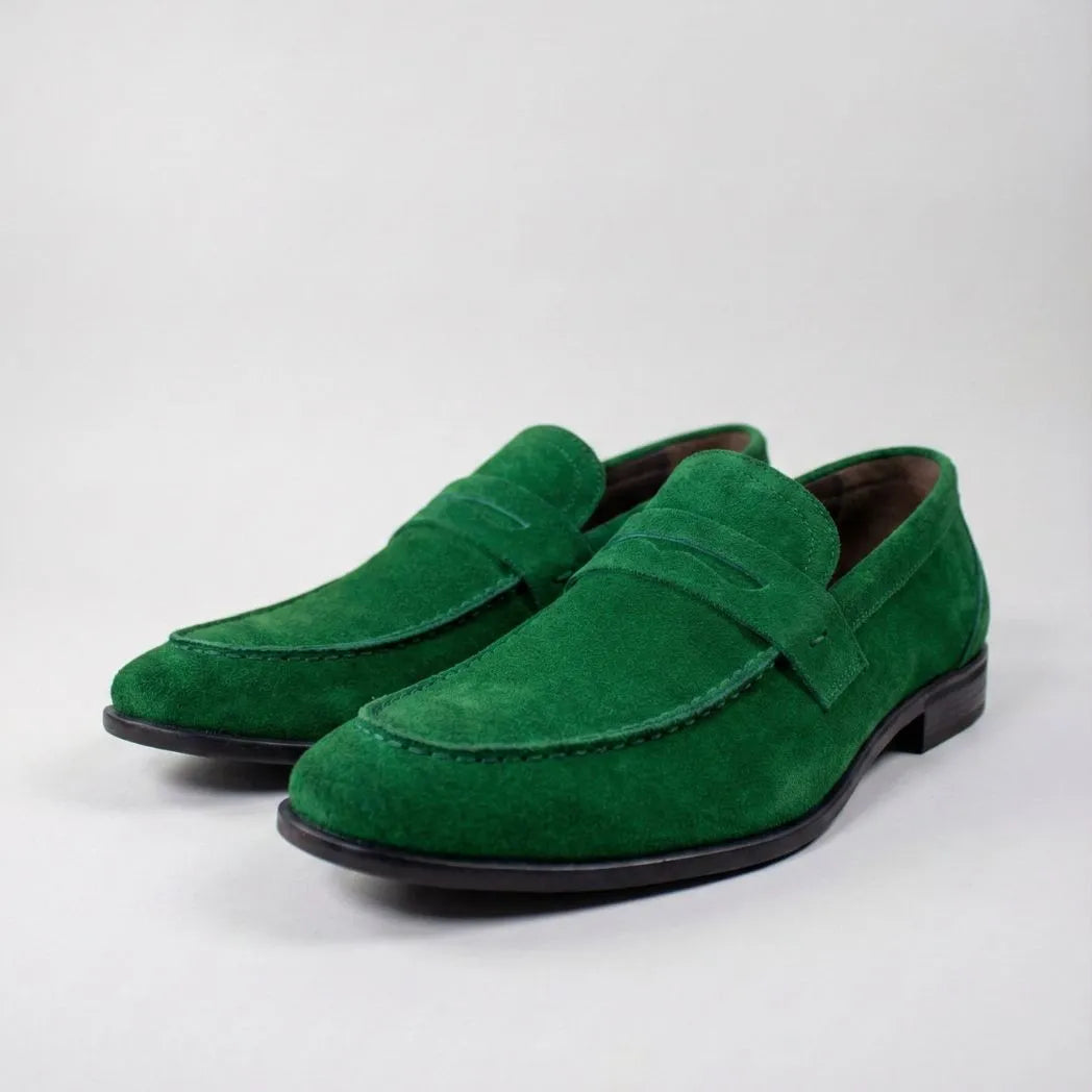 Mocassim Penny Loafer Milano Cognac Verde