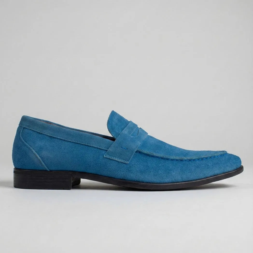 Mocassim Penny Loafer Milano Cognac Azul