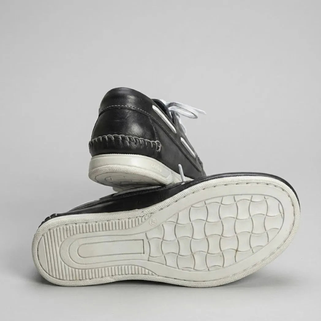 Mocassim Sider de Couro Preto