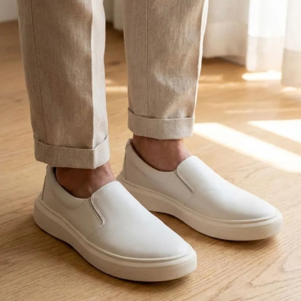Mocassim Slip On Casual de Couro