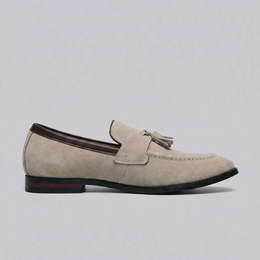 Mocassim Tassel de Camurça Premium Bege