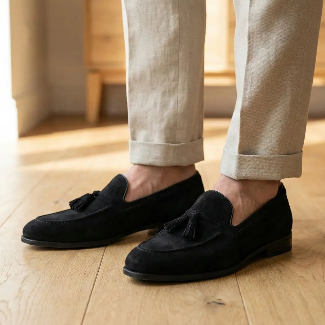 Mocassim Tassel de Camurça Premium