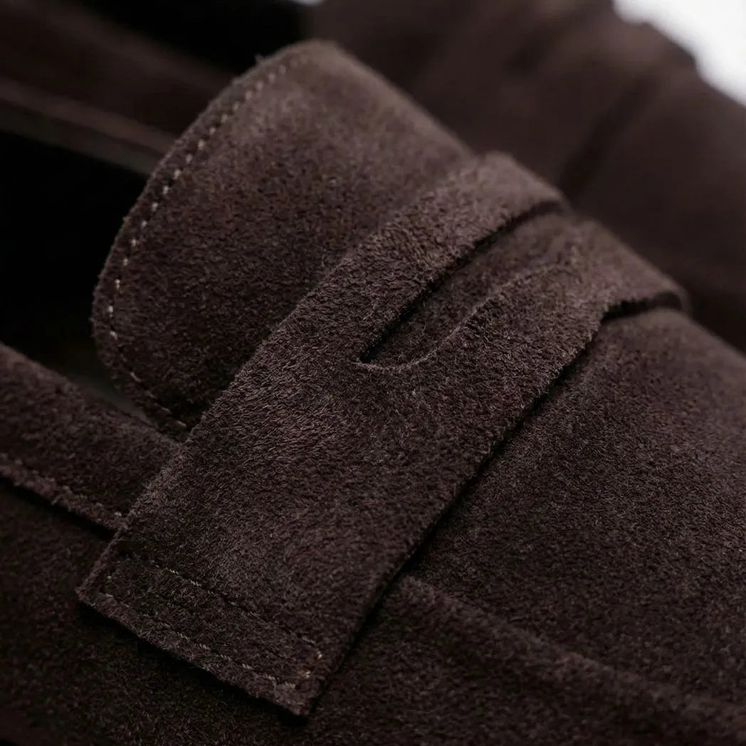 Mocassim Turim Loafer Camurça Marrom