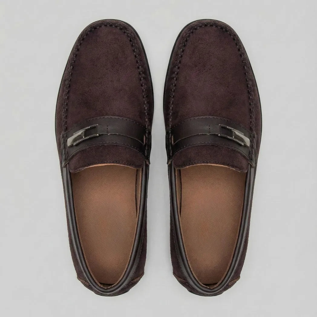 Mocassim de Camurça Titan Coffee Marrom Escuro