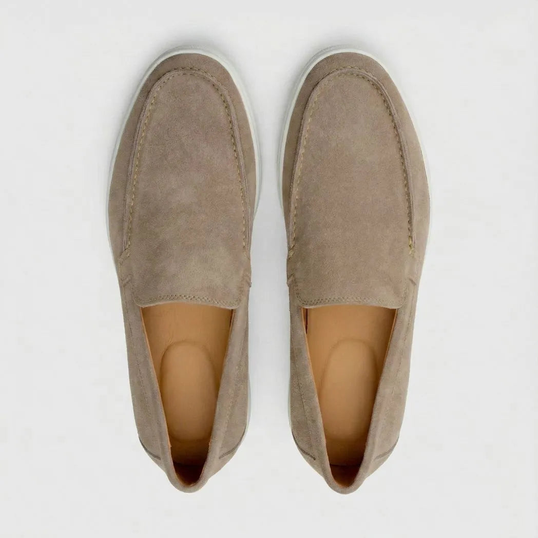 Mocassim de Camurça de Lebre Bege